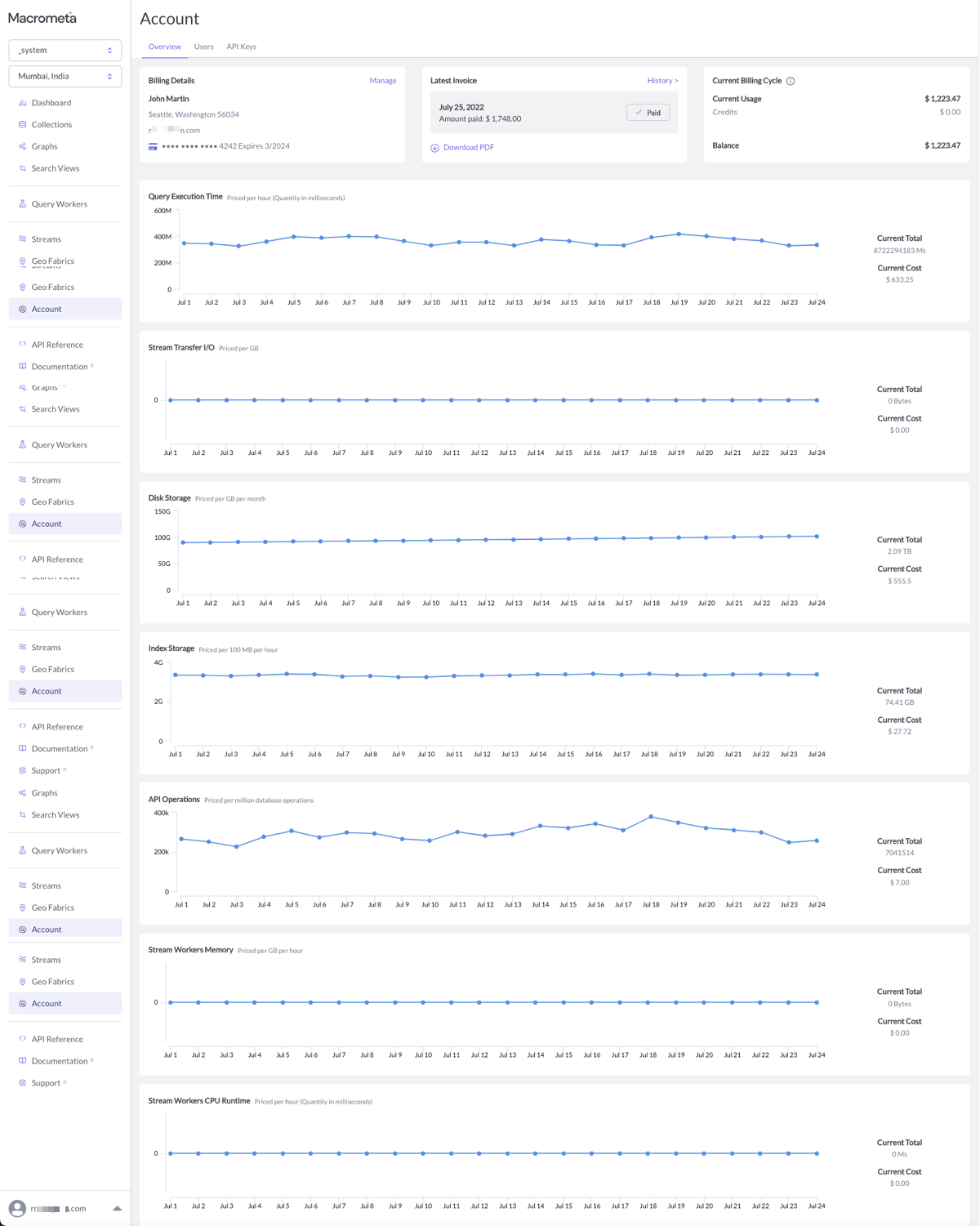 New billing tab